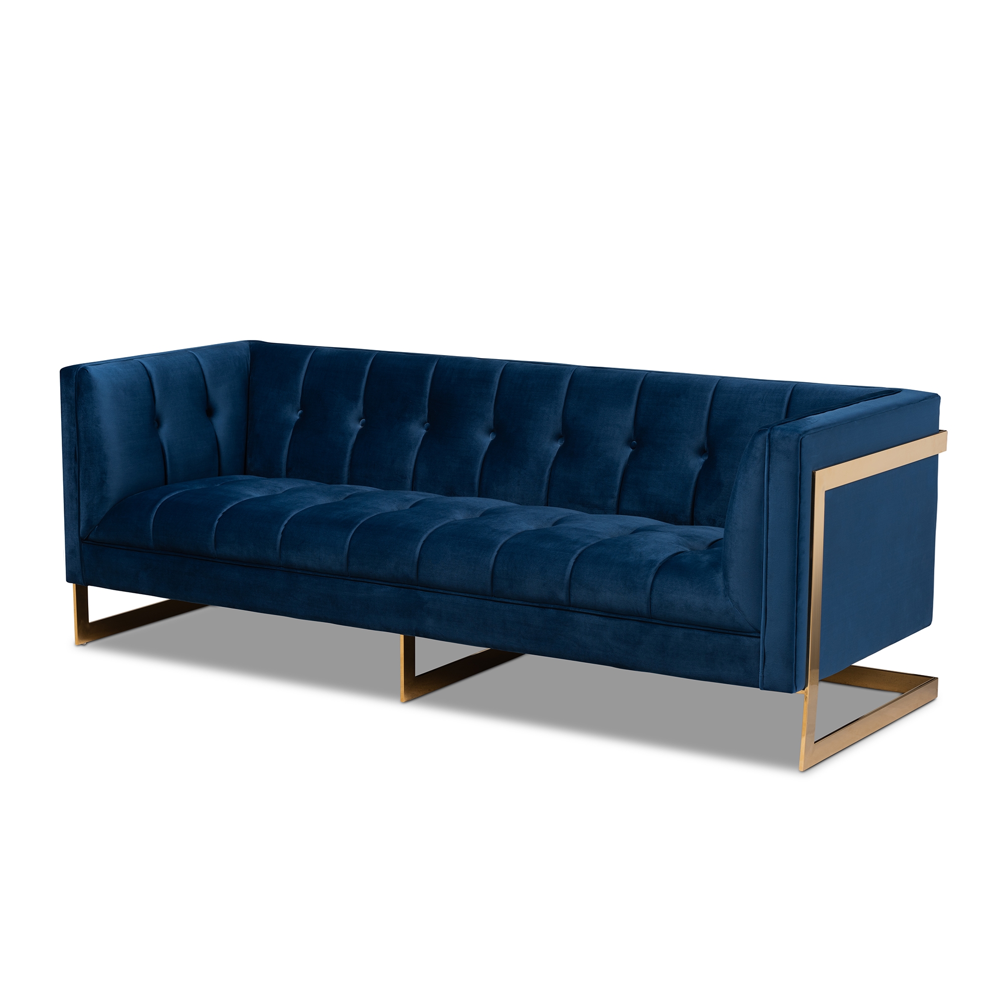 Blue 2024 gold sofa